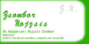 zsombor mojzsis business card